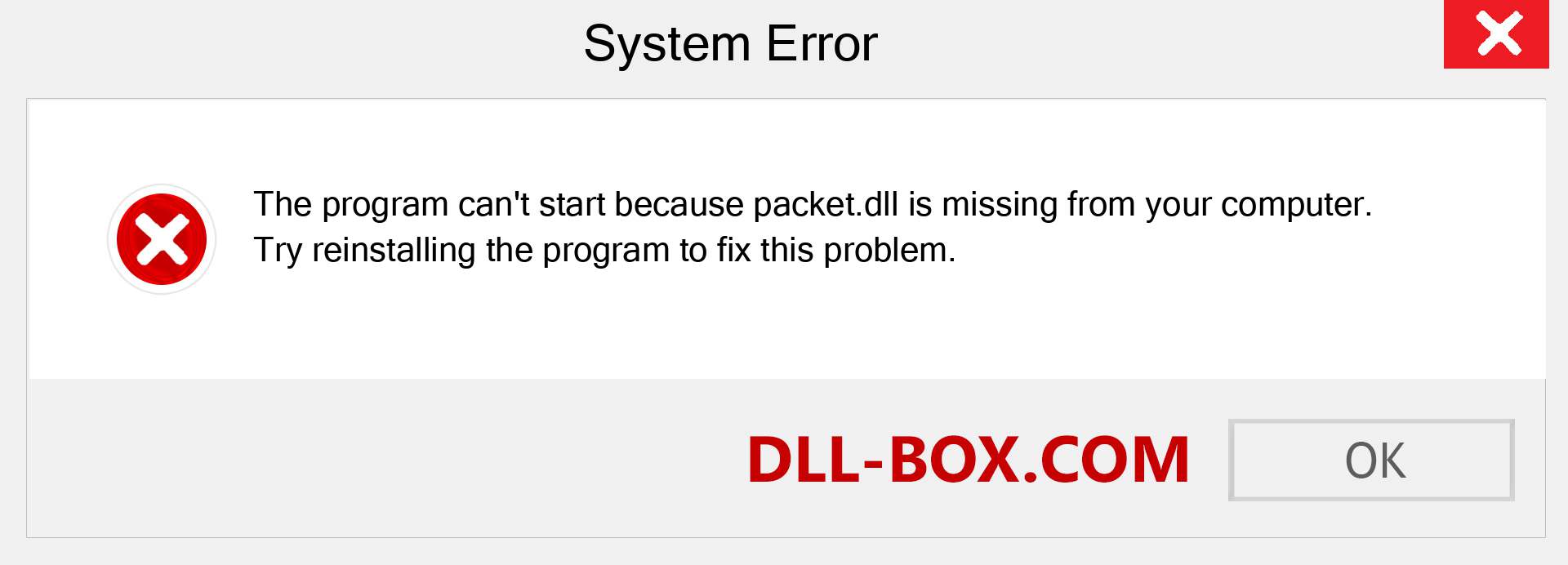  packet.dll file is missing?. Download for Windows 7, 8, 10 - Fix  packet dll Missing Error on Windows, photos, images
